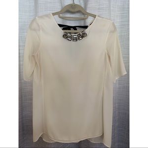 Express blouse, off-white, attached jewelry